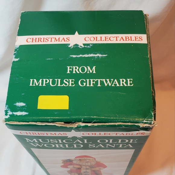Musical Olde World Santa Claus Vtg 1991 Porcelain Figurine Stocking - Picture 12 of 13